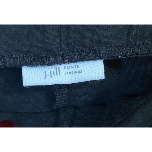 J Jill Ponte Pants Black Pull On Stretch Knit Petite MP LP Fit Cropped Trousers - Picture 3 of 8